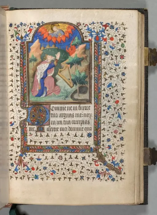 Framed Print : Book of Hours (Use of Paris): Fol. 77r, David, c. 1420. Creator: The Bedford Master (French Framed Print : Book of Hours (Use of Paris): Fol. 77r, David, c. 1420. Creator: The Bedford Master (French