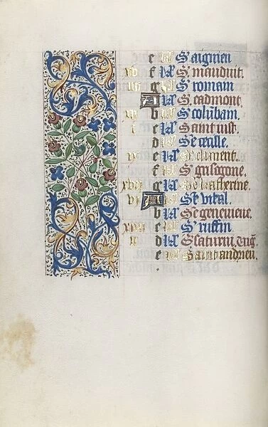 Book of Hours (Use of Rouen): fol. 11v, c. 1470. Creator: Master of the Geneva Latini (French
