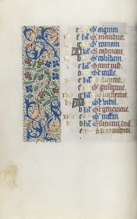 Framed Print : Book of Hours (Use of Rouen): fol. 11v, c. 1470. Creator: Master of the Geneva Latini (French Framed Print : Book of Hours (Use of Rouen): fol. 11v, c. 1470. Creator: Master of the Geneva Latini (French