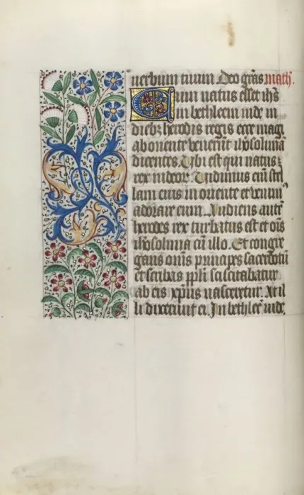 Framed Print : Book of Hours (Use of Rouen): fol. 16v, c. 1470. Creator: Master of the Geneva Latini (French Framed Print : Book of Hours (Use of Rouen): fol. 16v, c. 1470. Creator: Master of the Geneva Latini (French
