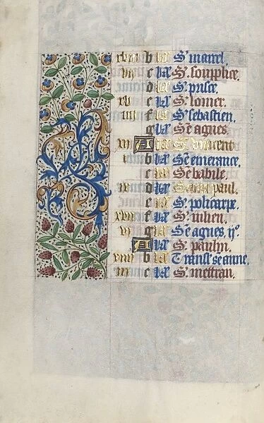 Book of Hours (Use of Rouen): fol. 1v, c. 1470. Creator: Master of the Geneva Latini (French