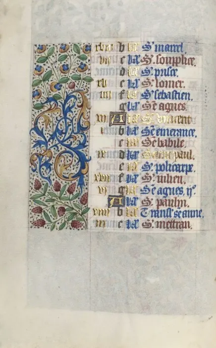Framed Print : Book of Hours (Use of Rouen): fol. 1v, c. 1470. Creator: Master of the Geneva Latini (French Framed Print : Book of Hours (Use of Rouen): fol. 1v, c. 1470. Creator: Master of the Geneva Latini (French