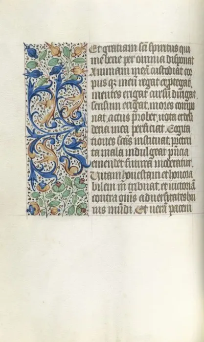 Framed Print : Book of Hours (Use of Rouen): fol. 21v, c. 1470. Creator: Master of the Geneva Latini (French Framed Print : Book of Hours (Use of Rouen): fol. 21v, c. 1470. Creator: Master of the Geneva Latini (French