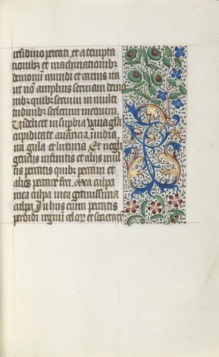 Framed Print : Book of Hours (Use of Rouen): fol. 25r, c. 1470. Creator: Master of the Geneva Latini (French Framed Print : Book of Hours (Use of Rouen): fol. 25r, c. 1470. Creator: Master of the Geneva Latini (French