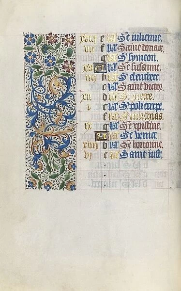 Book of Hours (Use of Rouen): fol. 2v, c. 1470. Creator: Master of the Geneva Latini (French