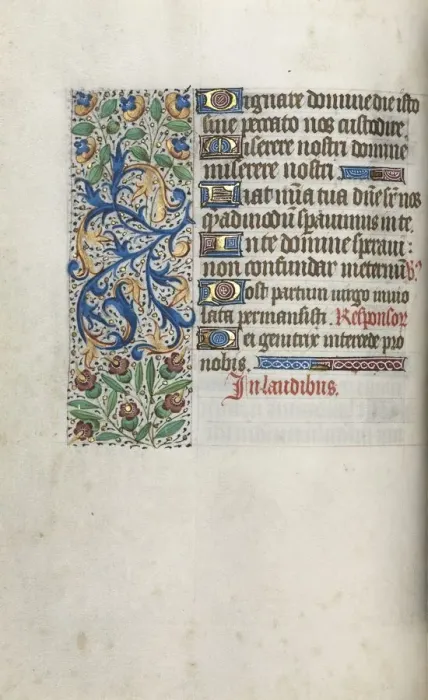 Framed Print : Book of Hours (Use of Rouen): fol. 38v, c. 1470. Creator: Master of the Geneva Latini (French Framed Print : Book of Hours (Use of Rouen): fol. 38v, c. 1470. Creator: Master of the Geneva Latini (French
