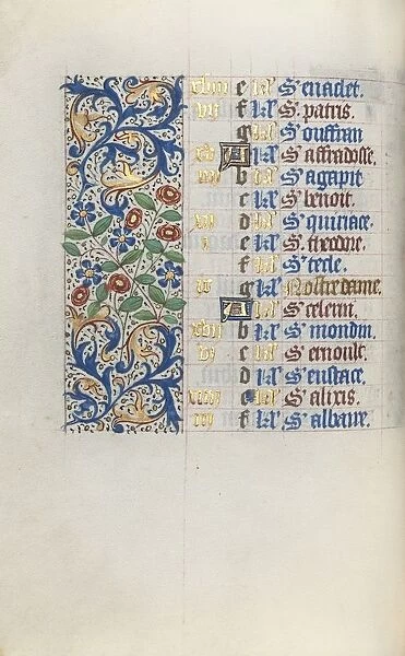 Book of Hours (Use of Rouen): fol. 3v, c. 1470. Creator: Master of the Geneva Latini (French