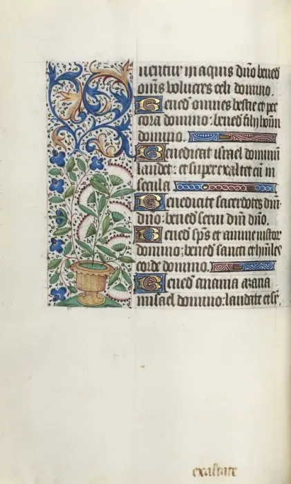 Framed Print : Book of Hours (Use of Rouen): fol. 43v, c. 1470. Creator: Master of the Geneva Latini (French Framed Print : Book of Hours (Use of Rouen): fol. 43v, c. 1470. Creator: Master of the Geneva Latini (French
