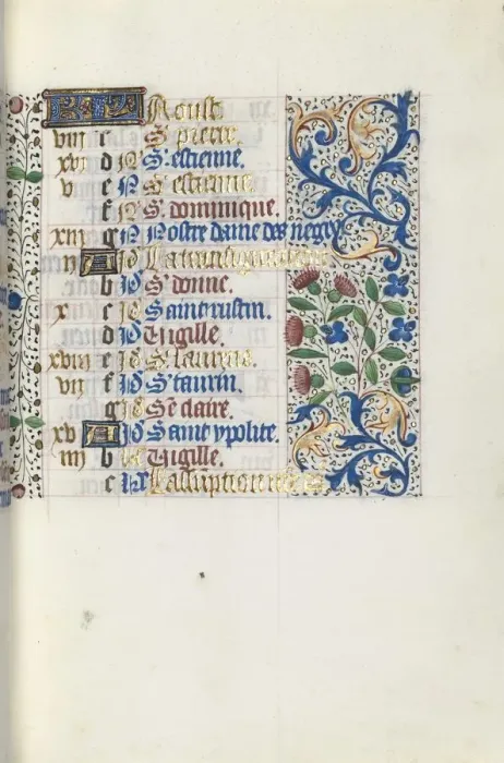Framed Print : Book of Hours (Use of Rouen): fol. 8r, c. 1470. Creator: Master of the Geneva Latini (French Framed Print : Book of Hours (Use of Rouen): fol. 8r, c. 1470. Creator: Master of the Geneva Latini (French