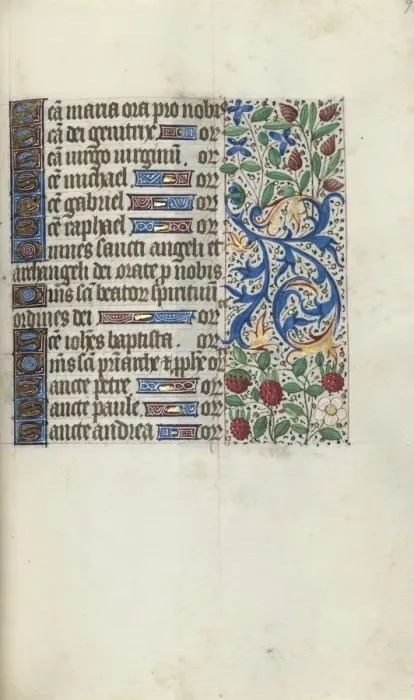 Framed Print : Book of Hours (Use of Rouen): fol. 93r, c. 1470. Creator: Master of the Geneva Latini (French Framed Print : Book of Hours (Use of Rouen): fol. 93r, c. 1470. Creator: Master of the Geneva Latini (French