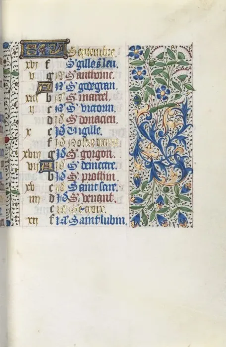 Framed Print : Book of Hours (Use of Rouen): fol. 9r, c. 1470. Creator: Master of the Geneva Latini (French Framed Print : Book of Hours (Use of Rouen): fol. 9r, c. 1470. Creator: Master of the Geneva Latini (French
