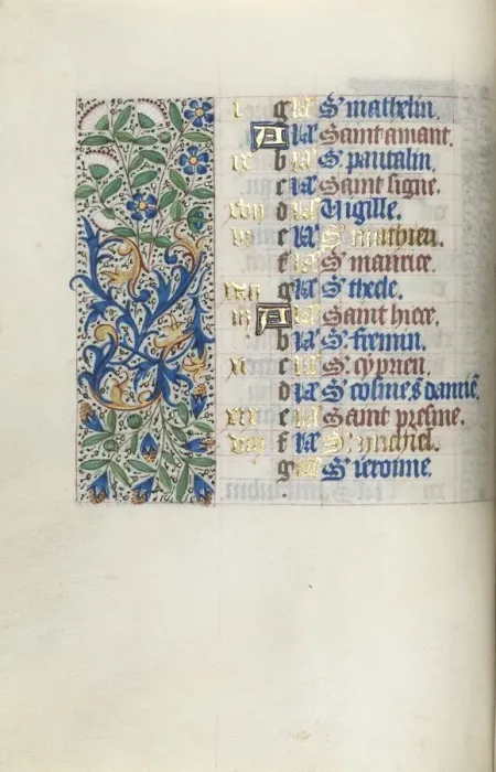 Framed Print : Book of Hours (Use of Rouen): fol. 9v, c. 1470. Creator: Master of the Geneva Latini (French Framed Print : Book of Hours (Use of Rouen): fol. 9v, c. 1470. Creator: Master of the Geneva Latini (French