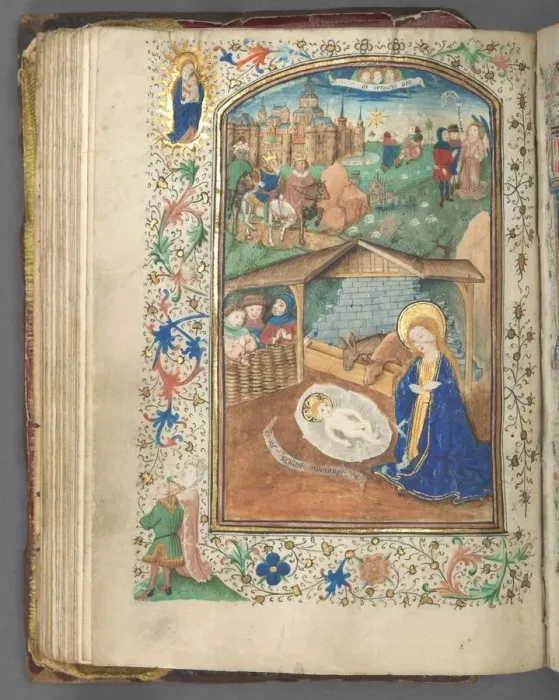 Framed Print : Book of Hours (Use of Utrecht): fol. 62v, The Nativity, c Framed Print : Book of Hours (Use of Utrecht): fol. 62v, The Nativity, c