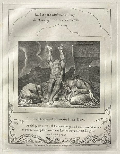 The Book of Job: No. 8, Let the Day perish wherin I was born, 1825. Creator: William Blake
