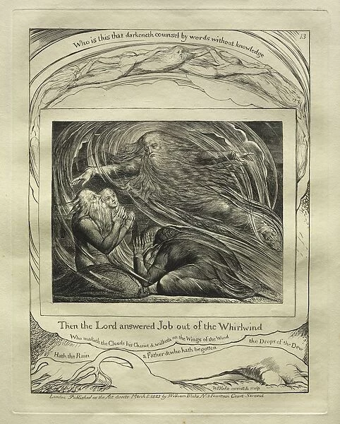 The Book of Job: Pl. 13, Then the Lord answered Job out of the Whirlwind, 1825. Creator
