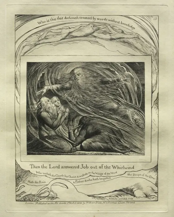 Framed Print : The Book of Job: Pl. 13, Then the Lord answered Job out of the Whirlwind, 1825. Creator Framed Print : The Book of Job: Pl. 13, Then the Lord answered Job out of the Whirlwind, 1825. Creator