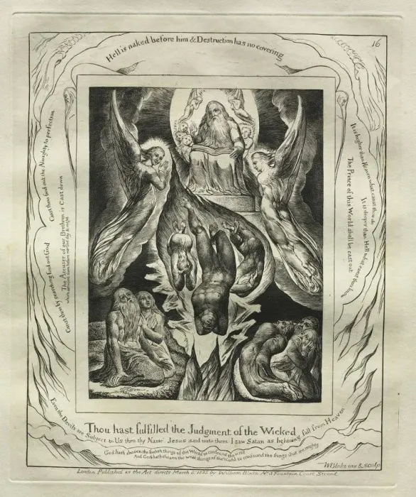 Framed Print : The Book of Job: Pl. 16, Thou hast fulfilled the Judgment of the Wicked, 1825. Creator Framed Print : The Book of Job: Pl. 16, Thou hast fulfilled the Judgment of the Wicked, 1825. Creator