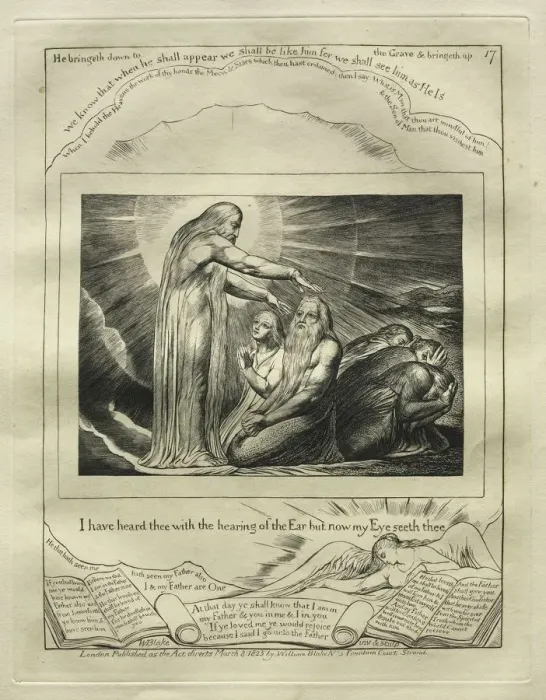 Framed Print : The Book of Job: Pl. 17, I have heard thee with the hearing of the Ear but now my Eye seeth thee Framed Print : The Book of Job: Pl. 17, I have heard thee with the hearing of the Ear but now my Eye seeth thee