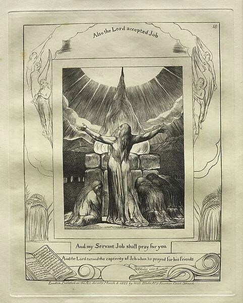 The Book of Job: Pl. 18, And my Servant Job shall pray for you, 1825. Creator: William Blake