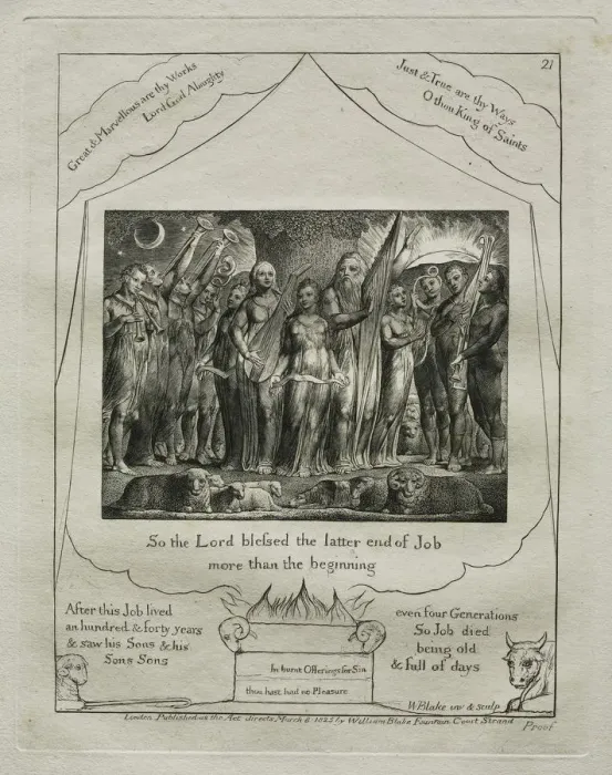 Framed Print : The Book of Job: Pl. 21, So the Lord blessed the latter end of Job / more than the…, 1825 Framed Print : The Book of Job: Pl. 21, So the Lord blessed the latter end of Job / more than the…, 1825