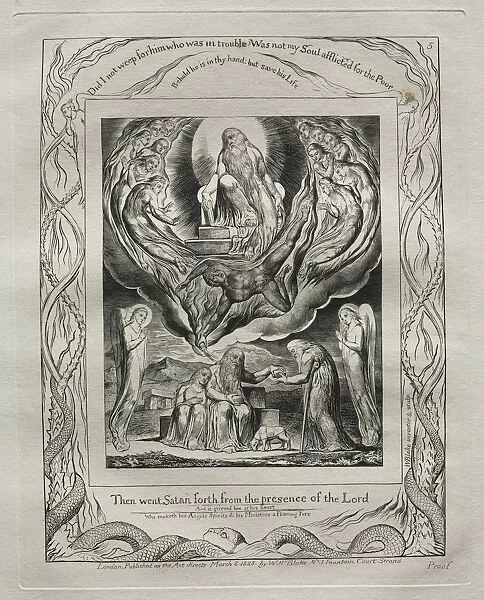 The Book of Job: Pl. 5, Then went Satan forth from the presence of the Lord, 1825