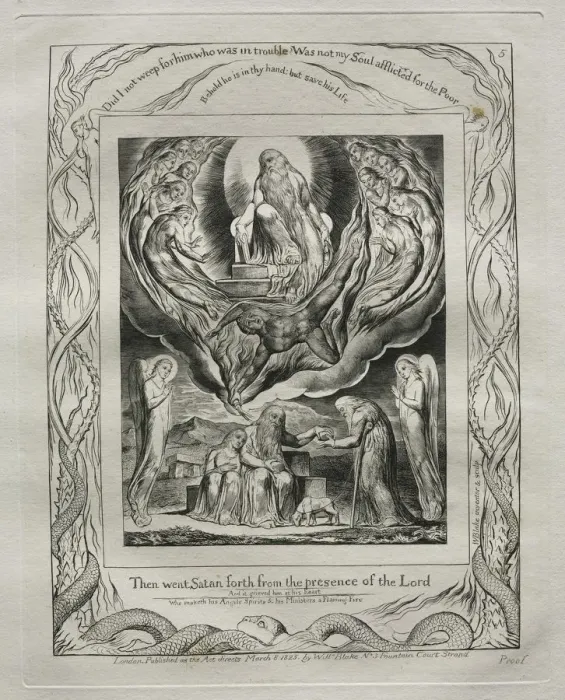 Framed Print : The Book of Job: Pl. 5, Then went Satan forth from the presence of the Lord, 1825 Framed Print : The Book of Job: Pl. 5, Then went Satan forth from the presence of the Lord, 1825