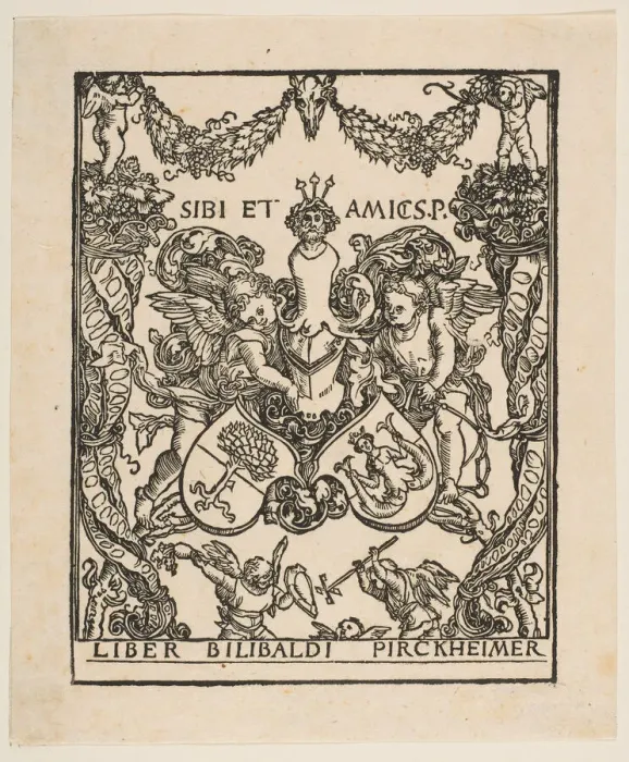 Framed Print : The Book Plate of Wilibald Pirckheimer. n. d. Creator: Albrecht Durer Framed Print : The Book Plate of Wilibald Pirckheimer. n. d. Creator: Albrecht Durer