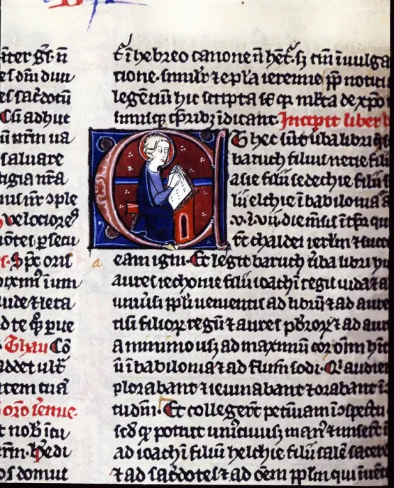 Framed Print : Book of Ruth, initial letter with miniature of a prophet, it comes from the Convent Framed Print : Book of Ruth, initial letter with miniature of a prophet, it comes from the Convent