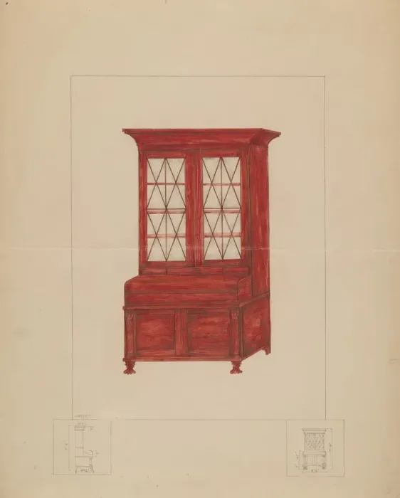 Framed Print : Bookcase, 1935 / 1942. Creator: Henry Meyers Framed Print : Bookcase, 1935 / 1942. Creator: Henry Meyers