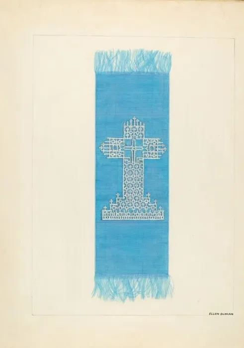 Framed Print : Bookmark with Design of Cardboard, c. 1937. Creator: Ellen Duncan Framed Print : Bookmark with Design of Cardboard, c. 1937. Creator: Ellen Duncan