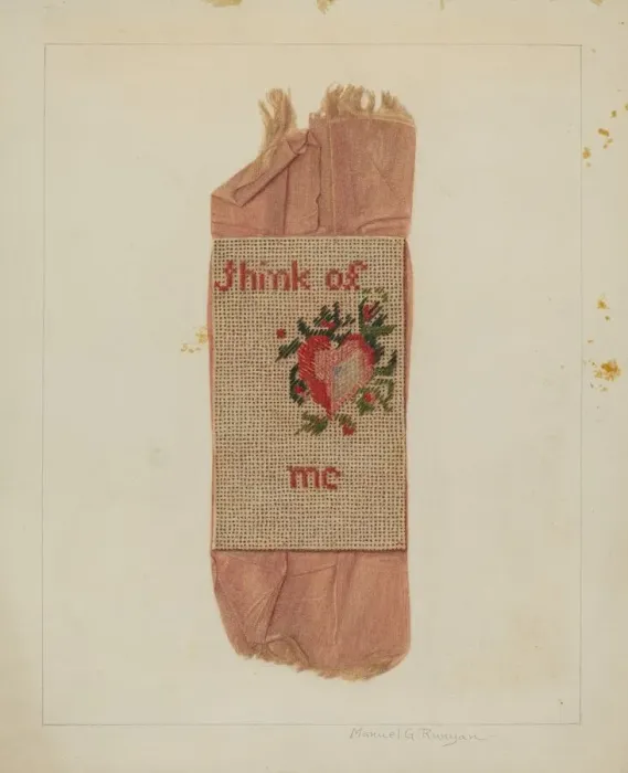 Framed Print : Bookmark (Valentine), c. 1938. Creator: Manuel G. Runyan Framed Print : Bookmark (Valentine), c. 1938. Creator: Manuel G. Runyan