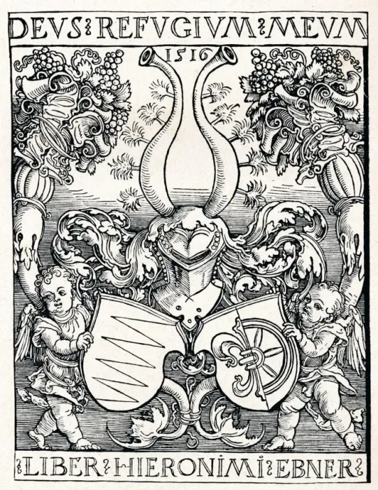 Framed Print : The Bookplate of Jerome Ebner, 1516 (1906). Artist: Albrecht Durer Framed Print : The Bookplate of Jerome Ebner, 1516 (1906). Artist: Albrecht Durer