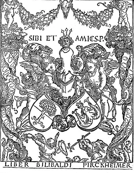 Bookplate of Willibald Pirkheimer, c1502-1503, (1906). Artist: Albrecht Durer