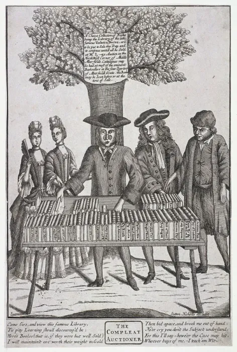 Framed Print : Bookseller at Moorfields, London, c1750. Artist: Sutton Nicholls Framed Print : Bookseller at Moorfields, London, c1750. Artist: Sutton Nicholls