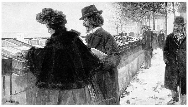 At the Bookstalls, 1895. Artist: Madame Jacob Bazin
