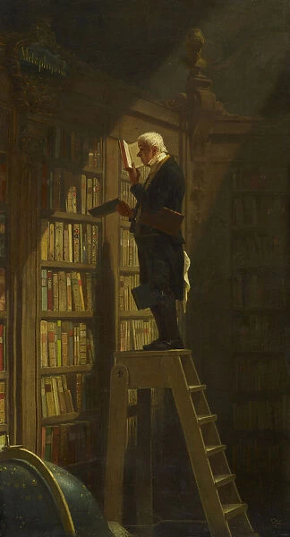 The Bookworm, c. 1850. Artist: Spitzweg, Carl (1808-1885)