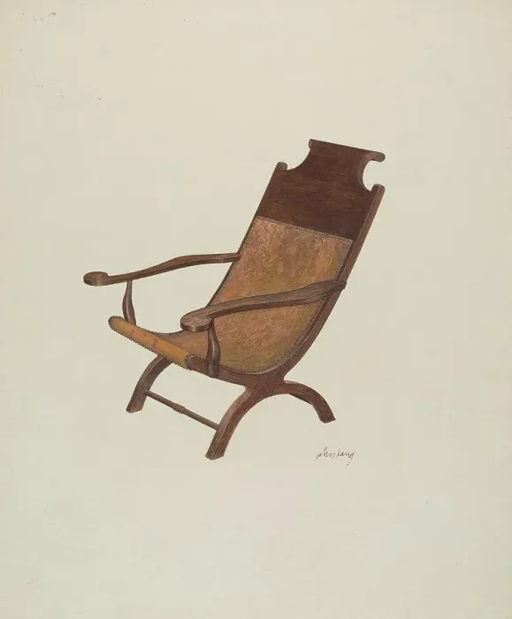 Framed Print : Boot-jack Chair, c. 1941. Creator: John Lang