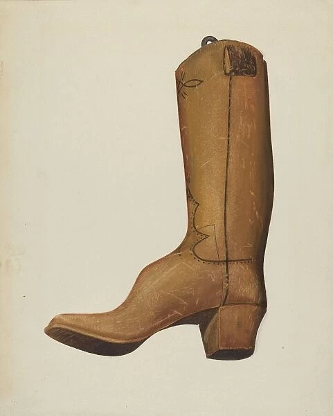 Boot Shop Sign, c. 1937. Creator: Alice Stearns