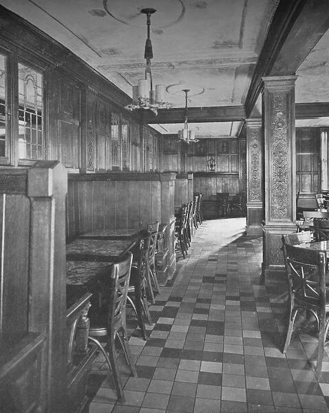 Booths in the third floor tea room, Frank G Shattuck Co offices, Boston, Massachusetts, 1923