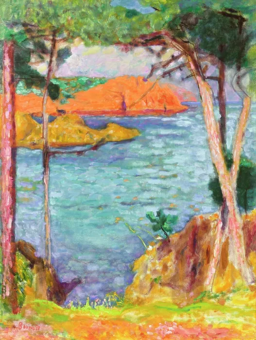 Framed Print : Bord de mer, pins et rochers rouges (Seaside, pine trees and red rocks), c1923. Creator: Bonnard, Pierre (1867-1947) Framed Print : Bord de mer, pins et rochers rouges (Seaside, pine trees and red rocks), c1923. Creator: Bonnard, Pierre (1867-1947)
