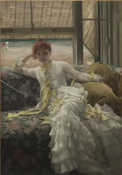 Framed Print : Bord de mer (Seaside), 1878. Artist: Tissot, James Jacques Joseph (1836-1902)