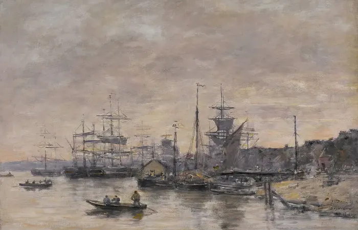 Framed Print : Bordeaux, the Harbor, 1874. Creator: Eugene Louis Boudin Framed Print : Bordeaux, the Harbor, 1874. Creator: Eugene Louis Boudin