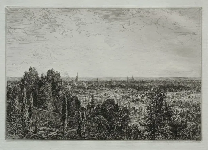 Framed Print : Bordeaux: vue de Cenon. Creator: Maxime Lalanne (French, 1827-1886) Framed Print : Bordeaux: vue de Cenon. Creator: Maxime Lalanne (French, 1827-1886)