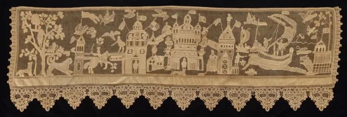 Framed Print : Border with Battle Scene, 18th century. Creator: Unknown Framed Print : Border with Battle Scene, 18th century. Creator: Unknown