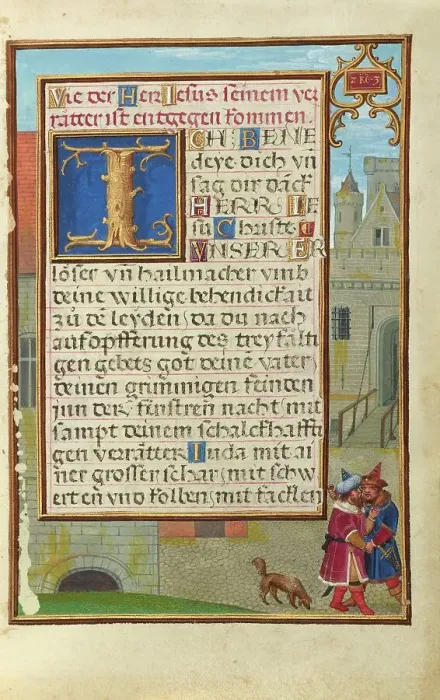 Framed Print : Border with Joab Stabbing Abner; Prayer Book of Cardinal Albrecht of Brandenburg, about 1525-1530. Creator: Simon Bening Framed Print : Border with Joab Stabbing Abner; Prayer Book of Cardinal Albrecht of Brandenburg, about 1525-1530. Creator: Simon Bening