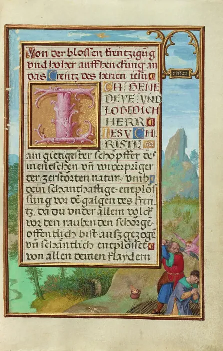 Framed Print : Border with the Sacrifice of Isaac; Prayer Book of Cardinal Albrecht of Brandenburg, about 1525-1530 Creator: Simon Bening Framed Print : Border with the Sacrifice of Isaac; Prayer Book of Cardinal Albrecht of Brandenburg, about 1525-1530 Creator: Simon Bening