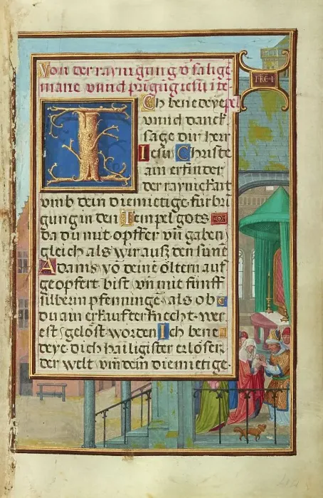 Framed Print : Border with Samuel Brought before Eli; Prayer Book of Cardinal Albrecht of Brandenburg, c1525-30 Creator: Simon Bening Framed Print : Border with Samuel Brought before Eli; Prayer Book of Cardinal Albrecht of Brandenburg, c1525-30 Creator: Simon Bening