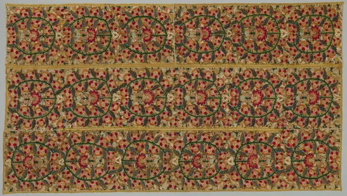 Framed Print : Four Borders from a Bedspread, 1700s. Creator: Unknown Framed Print : Four Borders from a Bedspread, 1700s. Creator: Unknown