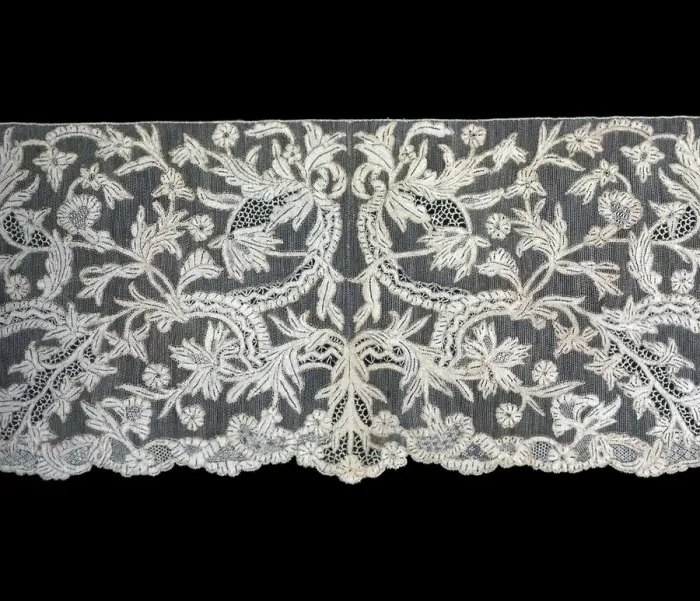 Framed Print : Borders, Italy, 1875 / 1900 (based on French lace of 1760s). Creator: Unknown Framed Print : Borders, Italy, 1875 / 1900 (based on French lace of 1760s). Creator: Unknown