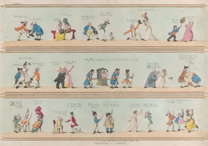 Framed Print : Borders for Rooms, Plate 2, March 25, 1799. March 25, 1799. Creator: Thomas Rowlandson Framed Print : Borders for Rooms, Plate 2, March 25, 1799. March 25, 1799. Creator: Thomas Rowlandson
